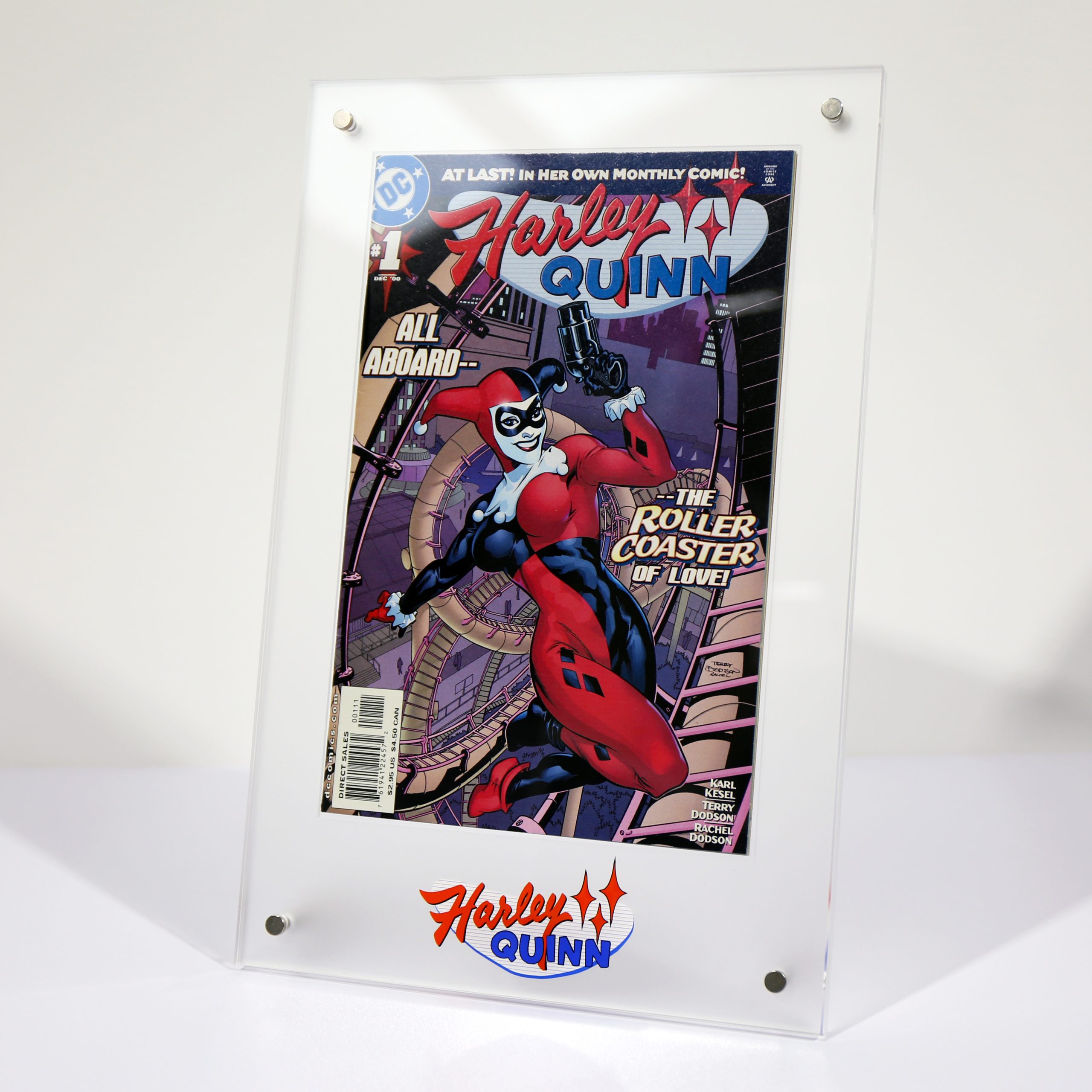 Harley Quinn Single Comic Acrylic Display Stand.