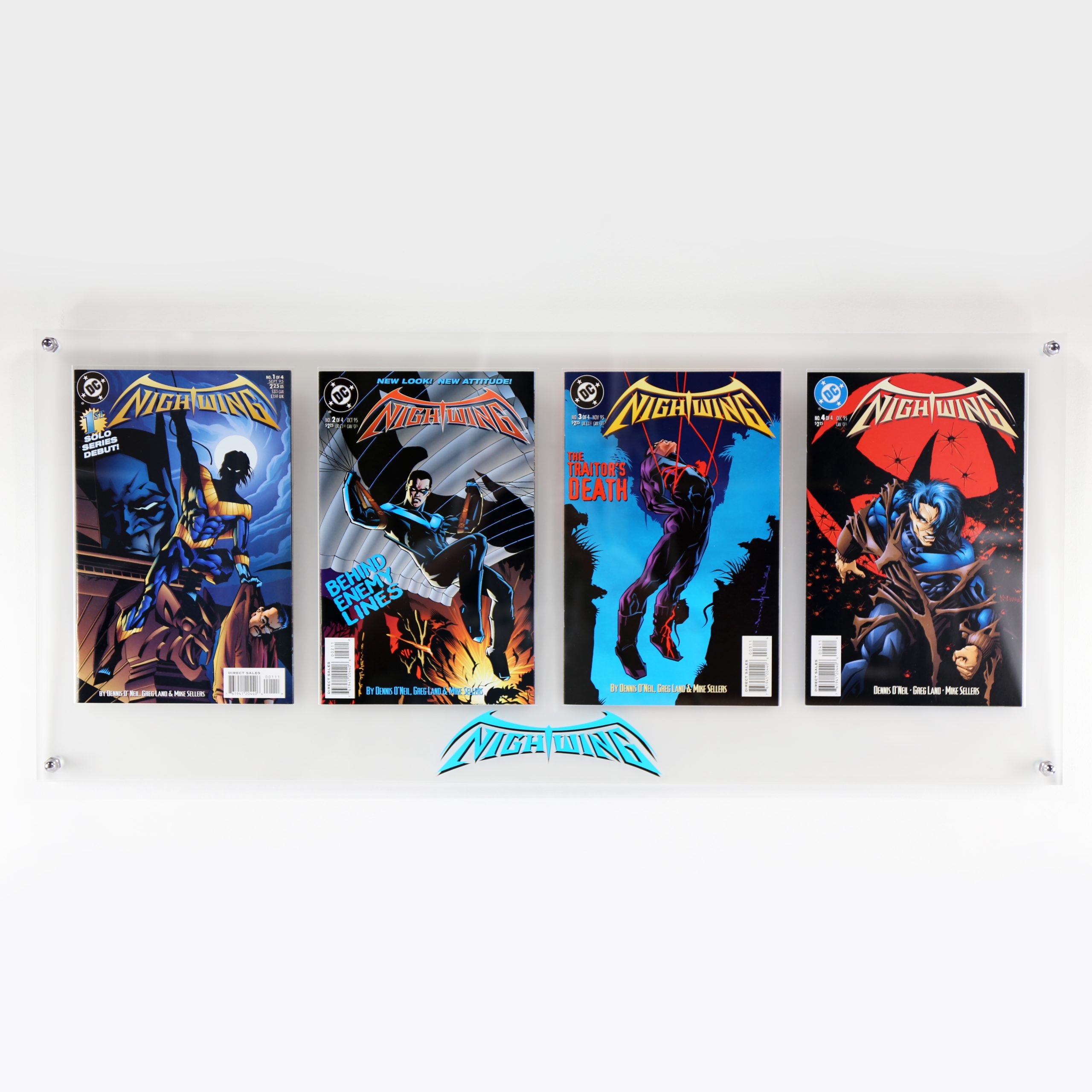 Nightwing Acrylic Wall Mounted Quad Comic Display.