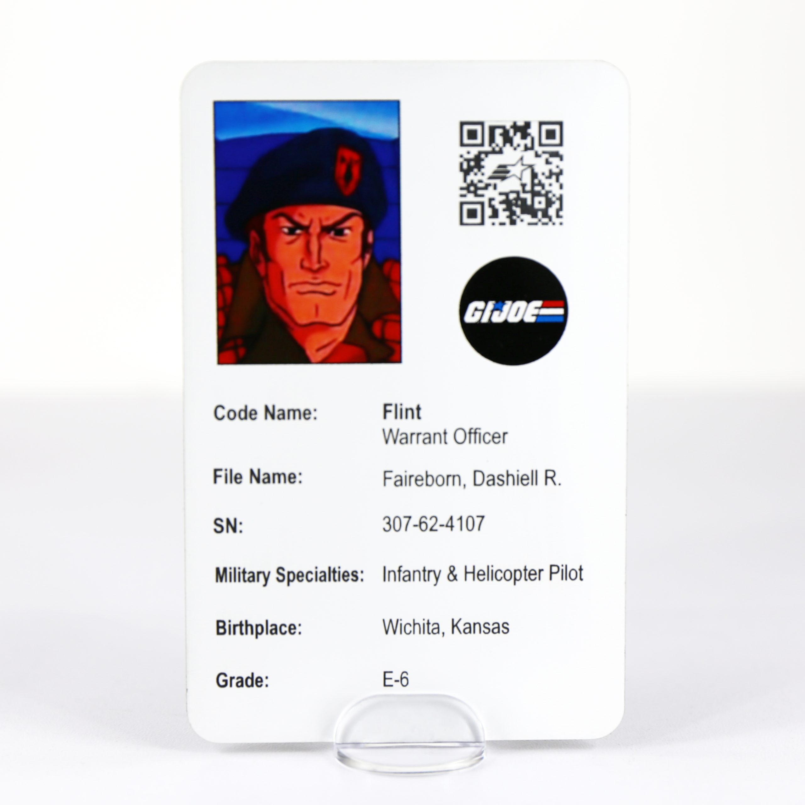 GI JOE Flint Self Standing ID Trading Card