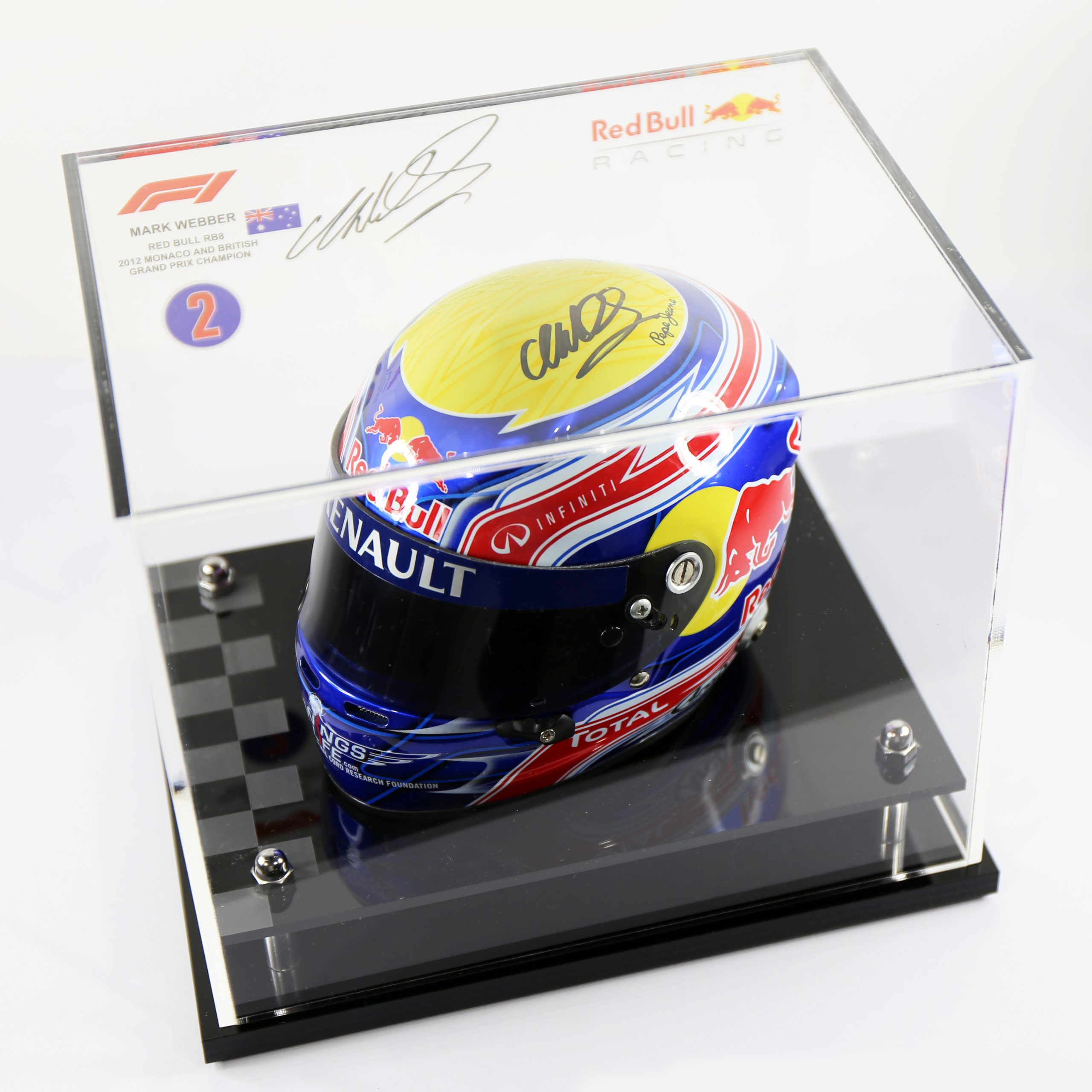 Mark Webber Signed Red Bull 2012 Monaco Grad Prix Winner.